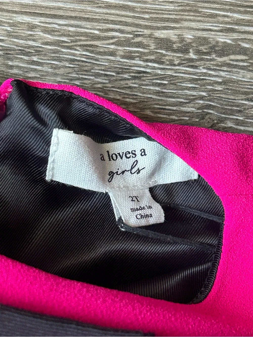 Girls' Bright Fuchsia Formal Dress with Black Bow Size 2T